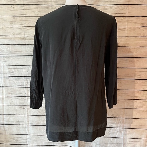 Madewell Silk Retrospect Top In True Black Size Small - Picture 7 of 11